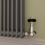 Reggio Anthracite Horizontal Double Column Radiator 800x605mm 2680 BTU - Cast Iron Style