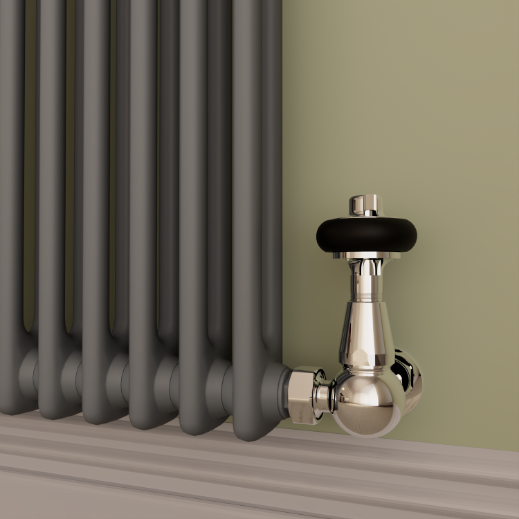 Reggio Anthracite Horizontal Double Column Radiator 800x605mm 2680 BTU - Cast Iron Style