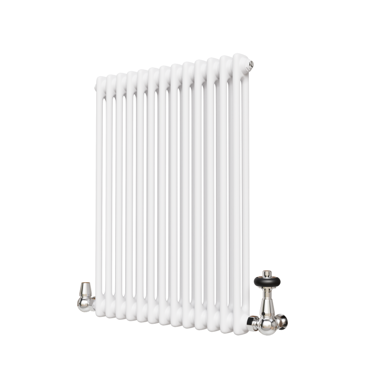 Reggio White Horizontal Double Column Radiator 800x605mm 2680 BTU - Cast Iron Style