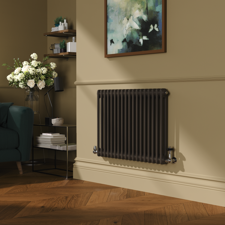 Reggio Russet Horizontal Double Column Traditional Radiator 600x830mm 2832 BTU - Cast Iron Style