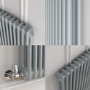 Reggio Salt & Pepper Horizontal Double Column Traditional Radiator 600x830mm 2832 BTU - Cast Iron Style