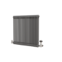 Reggio Anthracite Horizontal Double Column Radiator 800x830mm 3713 BTU - Cast Iron Style