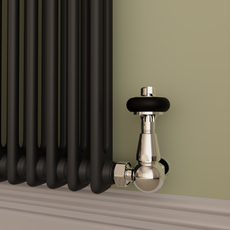 Reggio Midnight Black Horizontal Double Column Radiator 800x1010mm 4535 BTU - Cast Iron Style