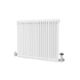 Reggio White Horizontal Double Column Radiator 800x1010mm 4535 BTU - Cast Iron Style