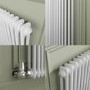 Reggio White Horizontal Double Column Radiator 800x1010mm 4535 BTU - Cast Iron Style