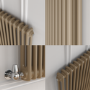 Reggio Beige grey Horizontal Double Column Traditional Radiator 600x1190mm 4091 BTU - Cast Iron Style
