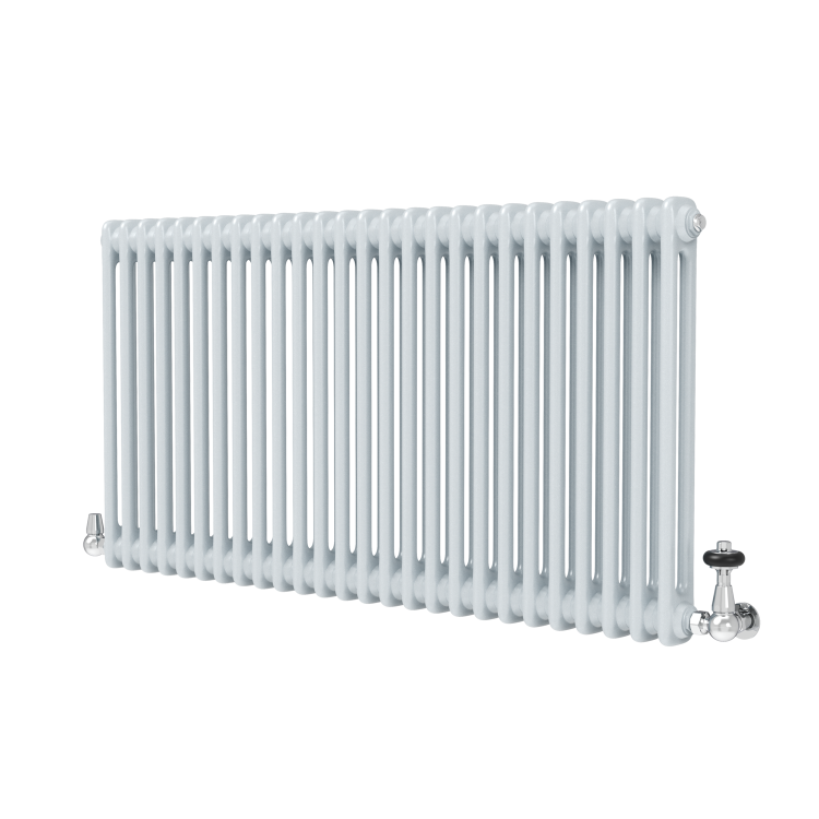 Reggio Salt & Pepper Horizontal Double Column Traditional Radiator 600x1190mm 4091 BTU - Cast Iron Style