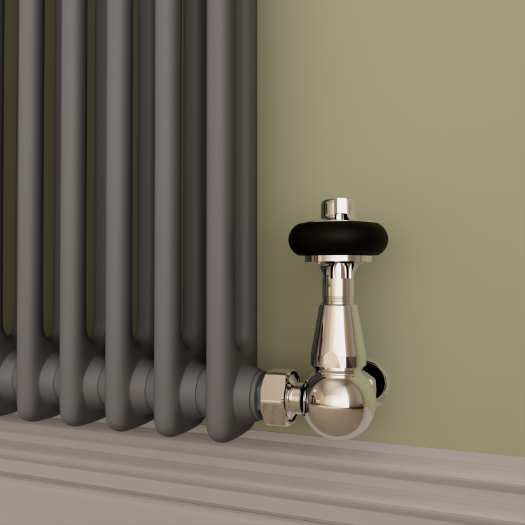 Reggio Anthracite Horizontal Double Column Radiator 800x1190mm 5361 BTU - Cast Iron Style