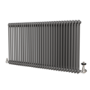 Reggio Anthracite Horizontal Double Column Radiator 800x1460mm 6598 BTU - Cast Iron Style