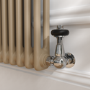 Reggio Beige grey Horizontal Double Column Traditional Radiator 600x425mm 1416 BTU - Cast Iron Style