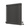Reggio Anthracite Horizontal Triple Column Radiator 800x830mm 2411 BTU - Cast Iron Style
