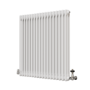 Reggio White Horizontal Triple Column Radiator 800x830mm 2411 BTU - Cast Iron Style