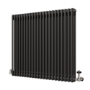 Reggio Midnight Black Horizontal Triple Column Radiator 800x1010mm 5736 BTU - Cast Iron Style