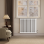 Reggio White Horizontal Triple Column Radiator 800x1010mm 5736 BTU - Cast Iron Style