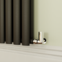 Sorrento Midnight Black Horizontal Oval Designer Radiator 800x590mm Double Panel 3045 BTU