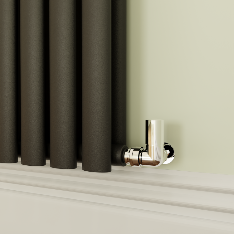 Sorrento Midnight Black Horizontal Oval Designer Radiator 800x590mm Double Panel 3045 BTU