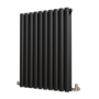 Sorrento Midnight Black Horizontal Oval Designer Radiator 800x590mm Double Panel 3045 BTU