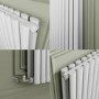 Sorrento White Horizontal Oval Designer Radiator 800x590mm Double Panel 3045 BTU