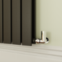 Riace Midnight Black Horizontal Flat Designer Radiator 800x748mm Double Panel 3628 BTU