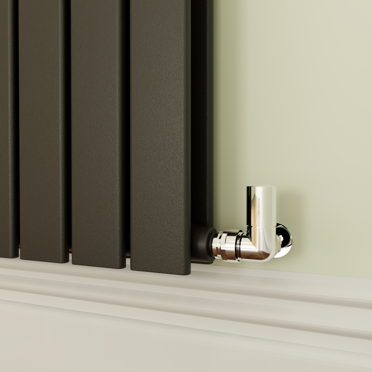 Riace Midnight Black Horizontal Flat Designer Radiator 800x748mm Double Panel 3628 BTU