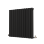 Riace Midnight Black Horizontal Flat Designer Radiator 800x748mm Double Panel 3628 BTU