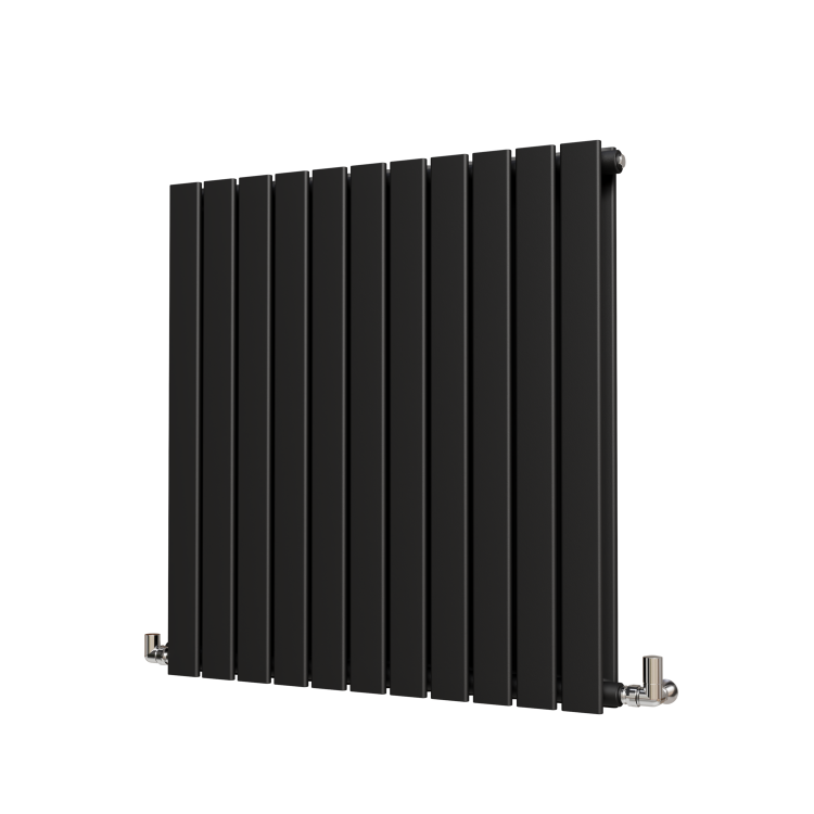 Riace Midnight Black Horizontal Flat Designer Radiator 800x748mm Double Panel 3628 BTU