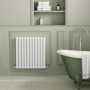 Riace White Horizontal Flat Designer Radiator 800x748mm Double Panel 3628 BTU