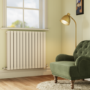 Riace White Horizontal Flat Designer Radiator 800x884mm Double Panel 4286 BTU
