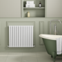 Riace White Horizontal Flat Designer Radiator 800x884mm Double Panel 4286 BTU