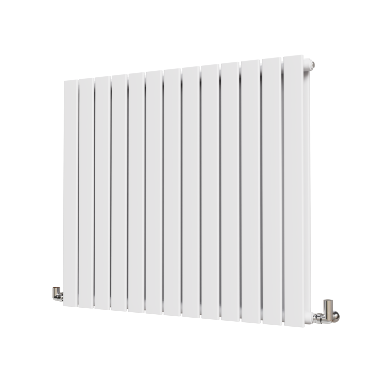 Riace White Horizontal Flat Designer Radiator 800x884mm Double Panel 4286 BTU