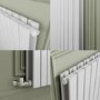 Riace White Horizontal Flat Designer Radiator 800x884mm Double Panel 4286 BTU