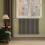 Riace Anthracite Horizontal Flat Designer Radiator 800x1020mm Double Panel 4948 BTU