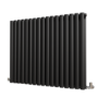 Sorrento Midnight Black Horizontal Oval Designer Radiator 800x1003mm Double Panel 5173 BTU
