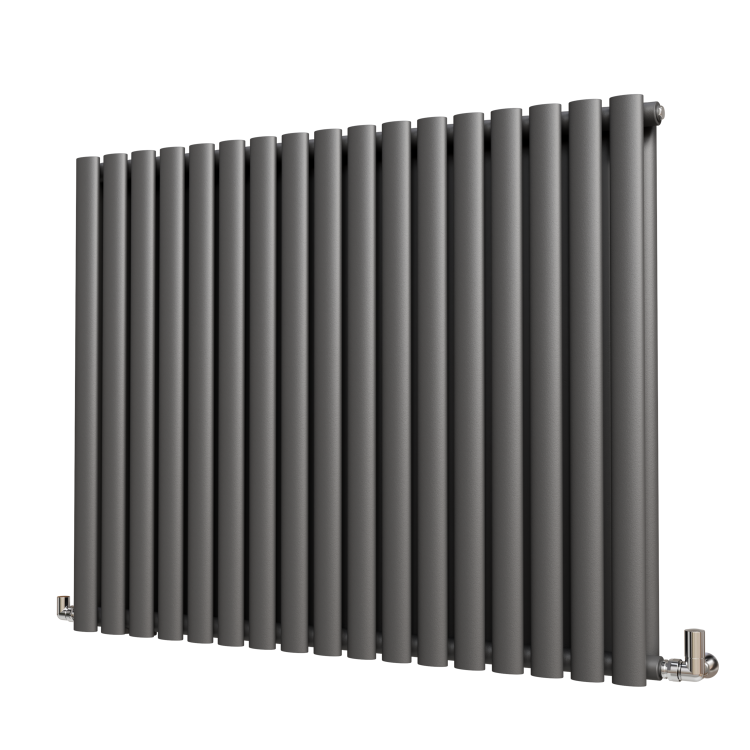 Sorrento Anthracite Horizontal Oval Designer Radiator 800x1003mm Double Panel 5173 BTU