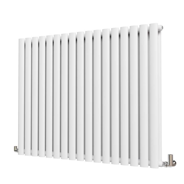 Sorrento White Horizontal Oval Designer Radiator 800x1003mm Double Panel 5173 BTU