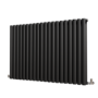 Sorrento Midnight Black Horizontal Oval Designer Radiator 800x1180mm Double Panel 6087 BTU