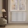 Sorrento White Horizontal Oval Designer Radiator 800x1180mm Double Panel 6087 BTU
