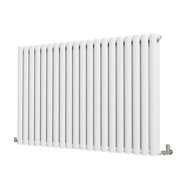 Sorrento White Horizontal Oval Designer Radiator 800x1180mm Double Panel 6087 BTU
