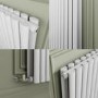 Sorrento White Horizontal Oval Designer Radiator 800x1180mm Double Panel 6087 BTU