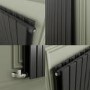Riace Anthracite Horizontal Flat Designer Radiator 800x408mm Double Panel 1978 BTU
