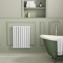 Riace White Horizontal Flat Designer Radiator 800x612mm Double Panel 2970 BTU