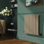 Beige Grey Horizontal Smart Electric Radiator with Wi-Fi Thermostat - 600W - H600xW590mm - Bathroom Safe