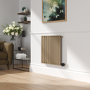 Beige Grey Horizontal Smart Electric Radiator with Wi-Fi Thermostat - 600W - H600xW590mm - Bathroom Safe