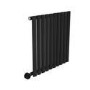 Midnight Black Electric Horizontal Designer Radiator 0.6kW with Wifi Thermostat - H600xW590mm - IPX4 Bathroom Safe