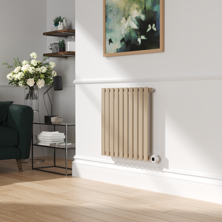 Cleopatra Horizontal Smart Electric Radiator with Wi-Fi Thermostat - 600W - H600xW590mm - Bathroom Safe