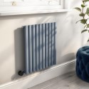 HS10-600-0.6LGW Light Grey Horizontal Smart Electric Radiator with Wi-Fi Thermostat - 0.6kW - H600xW590mm - Bathroom Safe