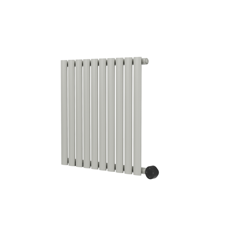 Smoked Stone Horizontal Smart Electric Radiator with Wi-Fi Thermostat - 600W - H600xW590mm - Bathroom Safe