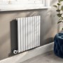 White Horizontal Smart Electric Radiator with Wi-Fi Thermostat - 0.6kW - H600xW590mm - Bathroom Safe