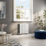 White Horizontal Smart Electric Radiator with Wi-Fi Thermostat - 0.6kW - H600xW590mm - Bathroom Safe