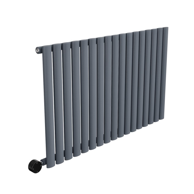 Anthracite Horizontal Smart Electric Radiator with Wi-Fi Thermostat - 1.2kW - H600xW1003mm - Bathroom Safe